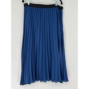 Anthony Originals Blue Pleated Skirt Plus 1X Fairy Career Jewel Tone Maxi NWT